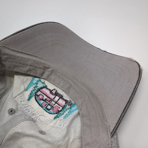 Glamping Hair Don't Care Strapback Trucker Hat Gray OS Distressed Mesh Back Ha - Picture 8 of 9